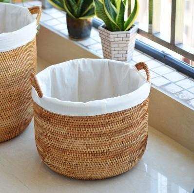 Extra Large Rattan Storage Baskets, Oversized Laundry Storage Baskets, Round Storage Baskets, Storage Baskets for Clothes, Storage Baskets for Bathroom-ArtWorkCrafts.com