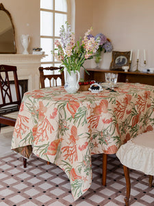 Modern Rectangle Tablecloth for Dining Room Table, Sea Shell Pattern Tablecloth, Square Tablecloth, Farmhouse Table Cloth, Wedding Tablecloth-ArtWorkCrafts.com