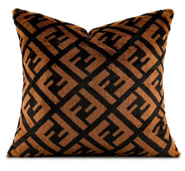 Decorative Pillow Covers, Brown Modern Pillows for Couch, Abstract Decorative Throw Pillows for Living Room, Large Modern Sofa Pillow Cases-ArtWorkCrafts.com