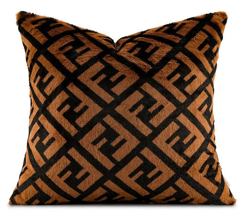 Decorative Pillow Covers, Brown Modern Pillows for Couch, Abstract Decorative Throw Pillows for Living Room, Large Modern Sofa Pillow Cases-ArtWorkCrafts.com