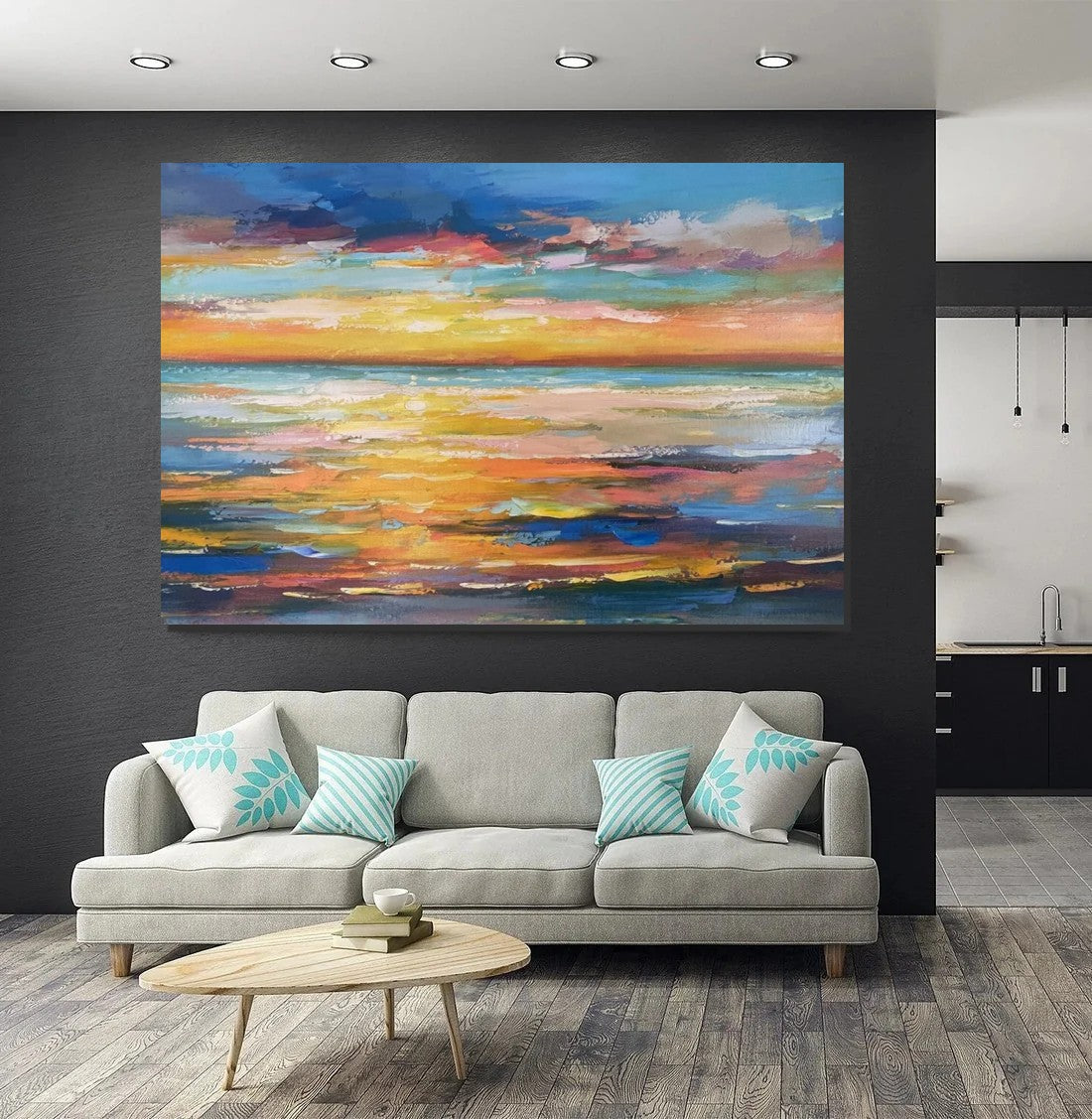 Hand Painted Acrylic Painting, Original Landscape Paintings, Wall Painting for Living Room, Canas Paintings for Dining Room-ArtWorkCrafts.com
