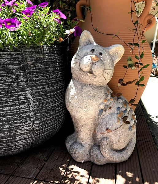 Large Lovely Cat Statue for Garden Courtyard Ornament, Animal Statue, Villa Outdoor Decor Gardening Ideas-ArtWorkCrafts.com