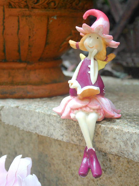 Lovely Flower Fairy Statue for Garden, Beautiful Cute Garden Courtyard Ornaments, Creative Villa Outdoor Decor Gardening Ideas, Unique Modern Garden Sculptures-ArtWorkCrafts.com