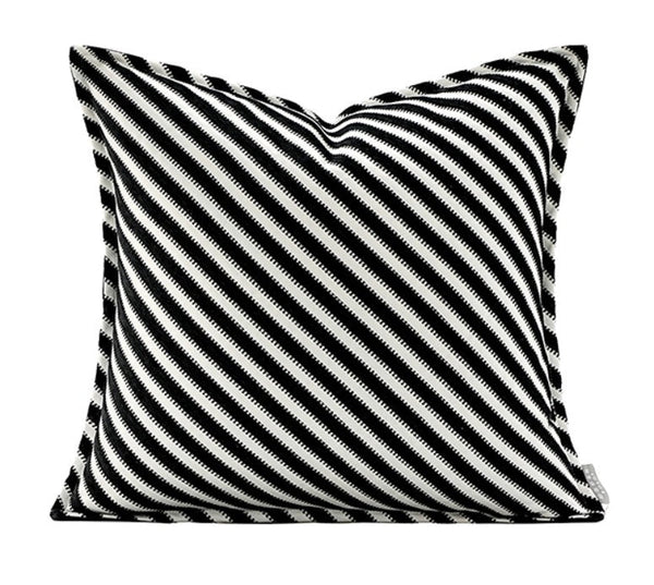 Modern Pillows for Couch, Black and White Stripe Modern Pillows, Decorative Throw Pillows for Living Room, Modern Sofa Pillows-ArtWorkCrafts.com