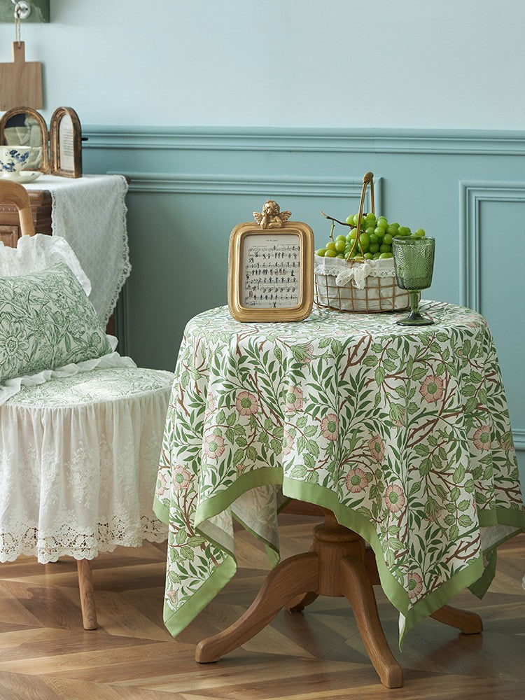 Large Rectangle Tablecloth for Dining Room Table, Square Tablecloth for Round Table, Farmhouse Table Cloth, Flower Pattern Tablecloth-ArtWorkCrafts.com