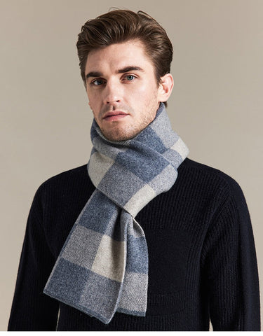 Plaid Scarf for Men, Business Wool Scarf for Gentleman, Men's Winter Scarf, Men's Wool Scarf Winter, Modern Fashion Scarf, Formal Men Scarf Styles, Pure Wool Scarf-ArtWorkCrafts.com
