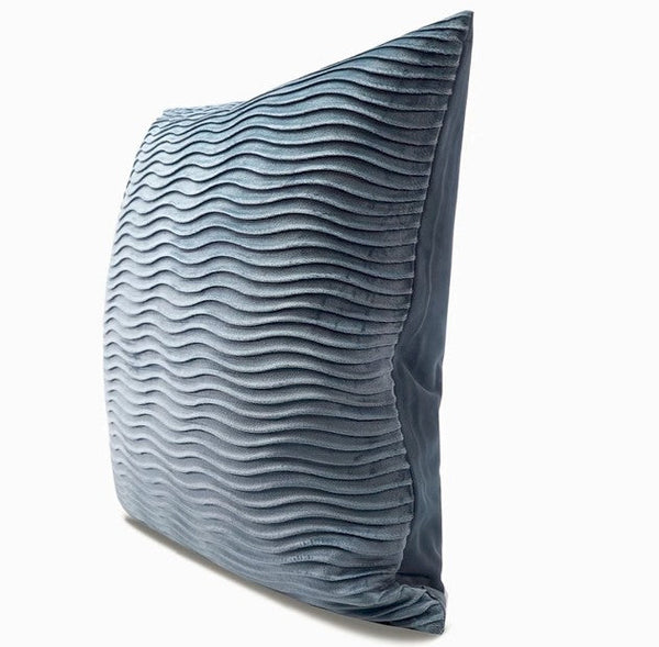 Abstract Blue Decorative Throw Pillows, Large Simple Throw Pillow for Interior Design, Geomeric Contemporary Square Modern Throw Pillows for Couch-ArtWorkCrafts.com