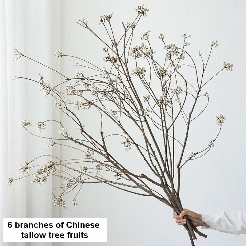 Dried Long Twigs, Dried Chinese Tallow Tree Twigs, Natural Decorations, Flower Arrangement, Handmade Artificial Flower, Natural Dried Branches-ArtWorkCrafts.com