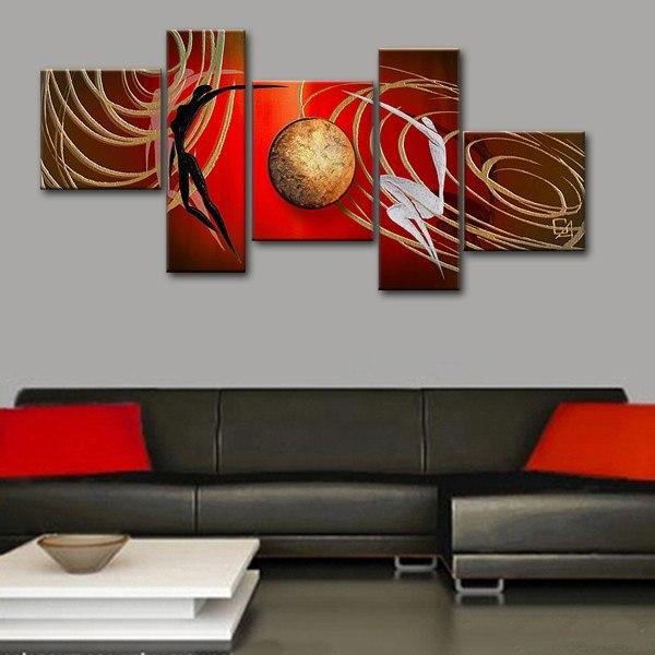 Simple Modern Art, Love Abstract Painting, Bedroom Room Wall Art Paintings, Abstract Art of Love, 5 Piece Canvas Painting