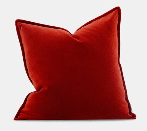 Decorative Pillow Covers, Large Modern Sofa Cushion, Modern Pillows for Couch, Red Decorative Throw Pillows for Living Room-ArtWorkCrafts.com