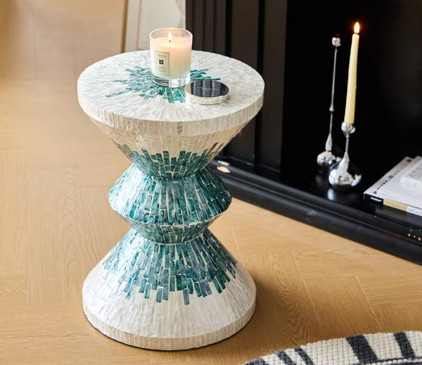 Modern Side Table, Shell Small Sofa Side Table, Contemporary Bedside Table, Bedside Small Side Table, Small End Table, Portable Casual Side Table, Creative Coffee Table, Contemporary Side Table-ArtWorkCrafts.com
