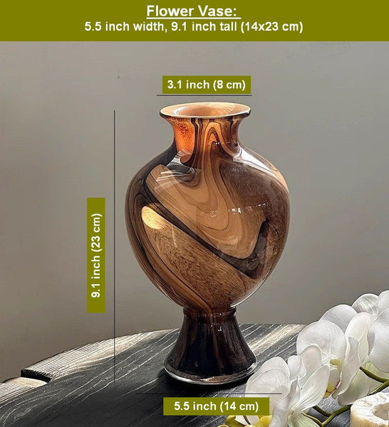 Vintage Glass Flower Vases, Water Holding Flower Vases, Handmade Glass Bud Vases, Flower Vases on Table