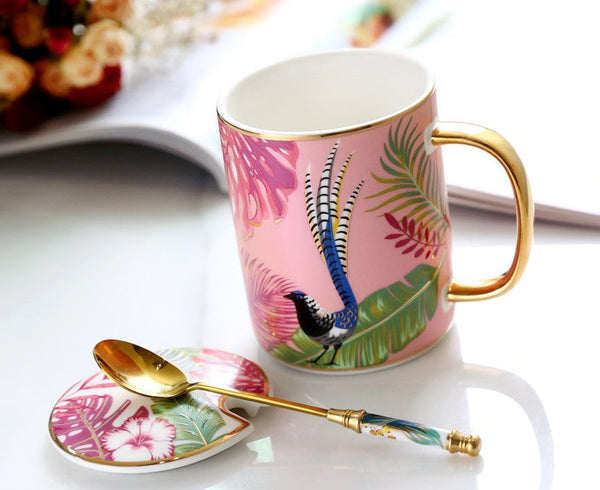Unique Ceramic Mugs in Gift Box, Creative Porcelain Cups, Large Capacity Jungle Animal Porcelain Mugs, Large Ceramic Mugs for Office-ArtWorkCrafts.com