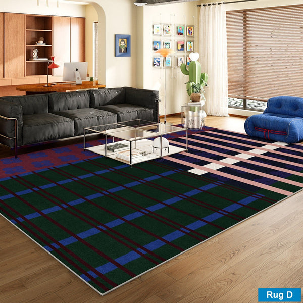 Contemporary Modern Rugs for Dining Room, Bedroom Modern Floor Carpet, Blue Modern Rug Designs, Living Room Rug Ideas, Mid Century Modern Rugs-ArtWorkCrafts.com