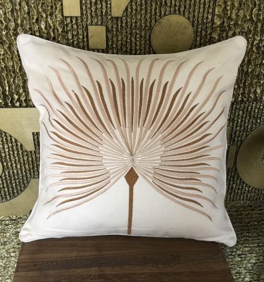 Cotton Throw Pillows, Embroider Decorative Throw Pillow, Modern Sofa Pillows, Thow Pillows for Couch-ArtWorkCrafts.com