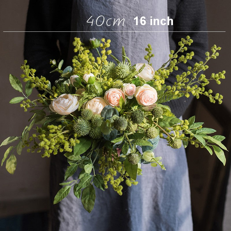 Spring Flower Arrangement for Living Room, Ranunculus Asiaticus, Globe Amaranth, Botany Plants, Beautiful Modern Flower Arrangement Ideas for Home Decoration-ArtWorkCrafts.com