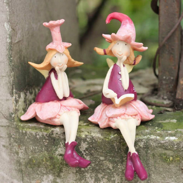Lovely Flower Fairy Statue for Garden, Beautiful Cute Garden Courtyard Ornaments, Creative Villa Outdoor Decor Gardening Ideas, Unique Modern Garden Sculptures-ArtWorkCrafts.com