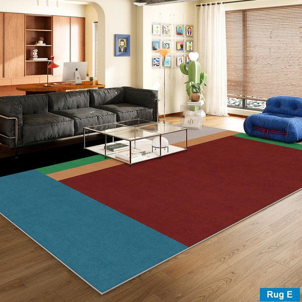 Contemporary Modern Rugs for Dining Room, Bedroom Modern Floor Carpet, Blue Modern Rug Designs, Living Room Rug Ideas, Mid Century Modern Rugs-ArtWorkCrafts.com