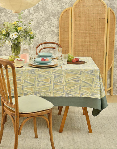 Geometric Modern Table Covers for Kitchen, Extra Large Rectangle Tablecloth for Dining Room Table, Country Farmhouse Tablecloths for Oval Table-ArtWorkCrafts.com