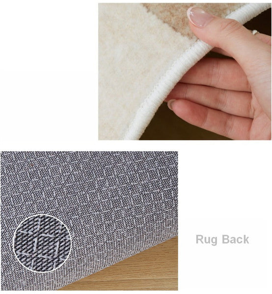 Contemporary Modern Rugs Next to Bed, Geometric Modern Rugs under Dining Room Table, Brown Modern Carpets for Office, Abstract Modern Rugs for Living Room-ArtWorkCrafts.com