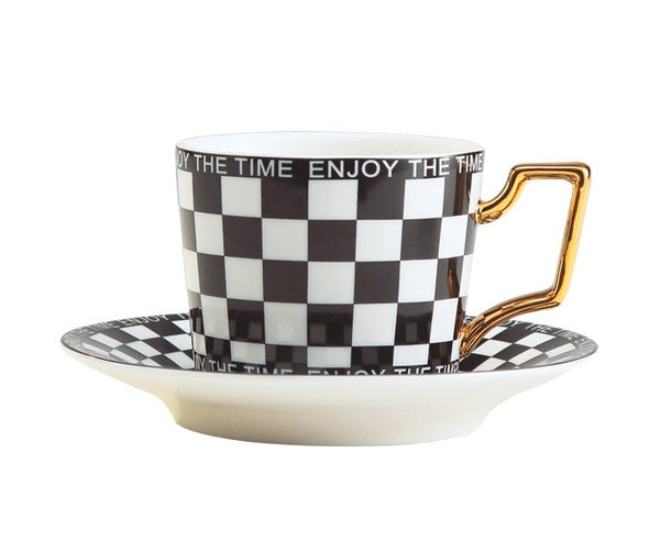 Creative Ceramic Coffee Cups for Office, Beautiful British Tea Cups, Creative Porcelain Tea Cup Saucer Set, 6.8 oz Tea Cup and Saucer in Gift Box as Birthday Gift-ArtWorkCrafts.com