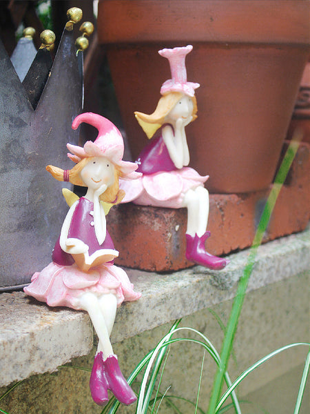 Lovely Flower Fairy Statue for Garden, Beautiful Cute Garden Courtyard Ornaments, Creative Villa Outdoor Decor Gardening Ideas, Unique Modern Garden Sculptures-ArtWorkCrafts.com
