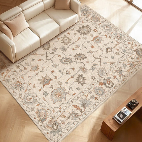 Flower Pattern Modern Rugs for Farmhouse, Bedroom Modern Rugs, Modern Rugs for Dining Room, Modern Rugs for Living Room-ArtWorkCrafts.com