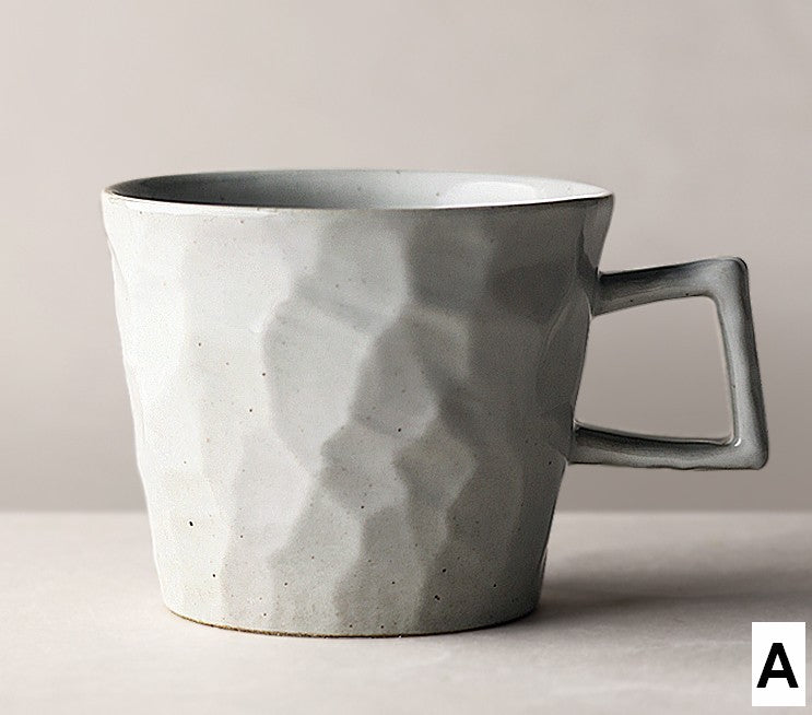 Modern Handmade Pottery Coffee Cup, Creative Brown White Black Blue Ceramic Coffee Mugs, Large Unique Tea Cup, Large Capacity Coffee Cups-ArtWorkCrafts.com