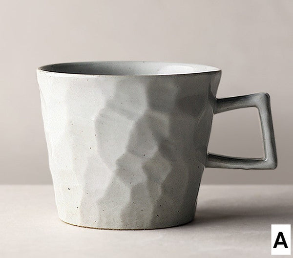 Modern Handmade Pottery Coffee Cup, Creative Brown White Black Blue Ceramic Coffee Mugs, Large Unique Tea Cup, Large Capacity Coffee Cups-ArtWorkCrafts.com