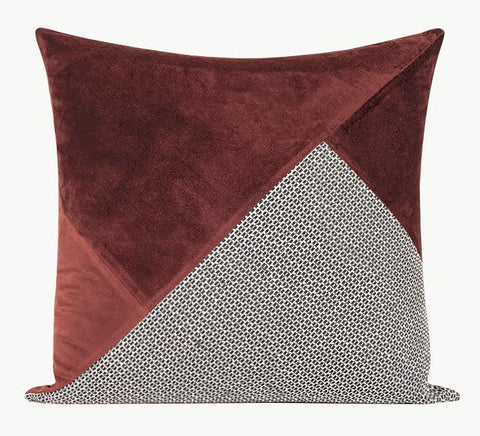 Red Modern Sofa Throw Pillows, Red Decorative Throw Pillows for Couch, Large Abstract Contemporary Throw Pillow for Interior Design-ArtWorkCrafts.com