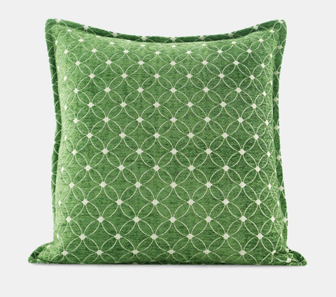 Large Green Pillows for Interior Design, Contemporary Modern Sofa Pillows, Luxury Square Modern Throw Pillows for Couch, Decorative Throw Pillows for Bedroom-ArtWorkCrafts.com