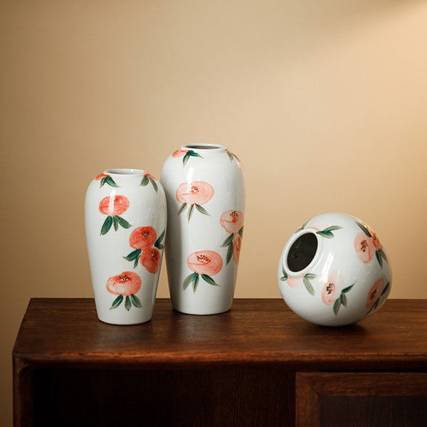 Handmade Water Holding Flower Vases, Modern Flower Vase Centerpiece on Table, Porcelain Flower Vases, Ceramic Bouquet Vases-ArtWorkCrafts.com