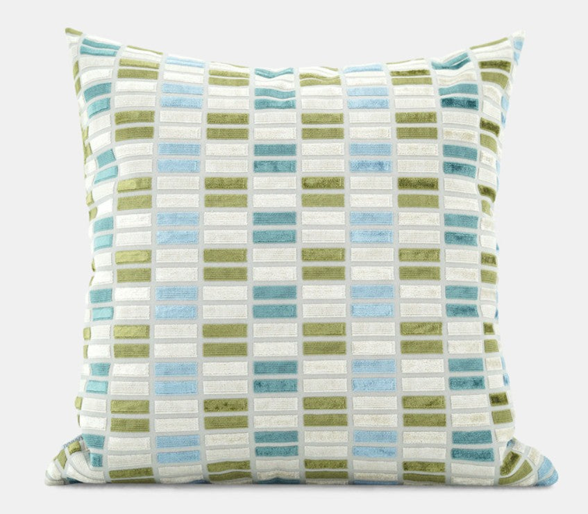 Modern Throw Pillows, Green Modern Sofa Pillows, Large Square Pillows, Decorative Pillows for Couch, Decorative Throw Pillows for Living Room Couch-ArtWorkCrafts.com