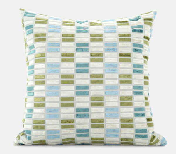 Modern Throw Pillows, Green Modern Sofa Pillows, Large Square Pillows, Decorative Pillows for Couch, Decorative Throw Pillows for Living Room Couch-ArtWorkCrafts.com