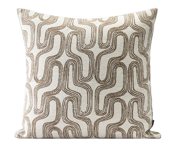 Large Contemporary Throw Pillow for Interior Design, Abstract Decorative Throw Pillows, Geometric Square Modern Throw Pillows for Couch