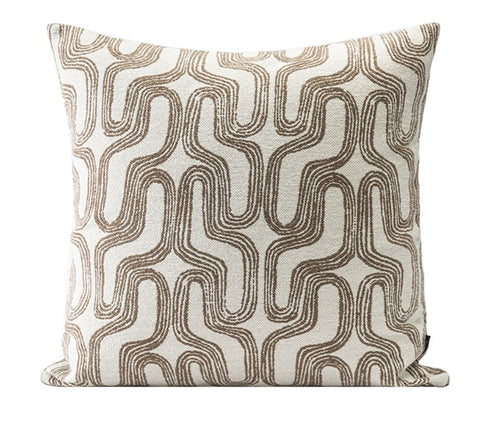 Large Contemporary Throw Pillow for Interior Design, Abstract Decorative Throw Pillows, Geometric Square Modern Throw Pillows for Couch