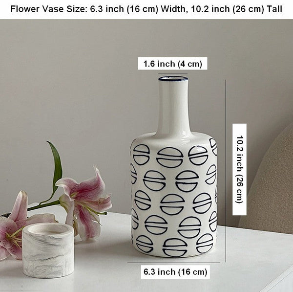 Modern Porcelain Flower Vases, Water Holding Flower Vases, Ceramic Bud Vases, Centerpiece for Dining Table, Small Flower Vases on Table-ArtWorkCrafts.com