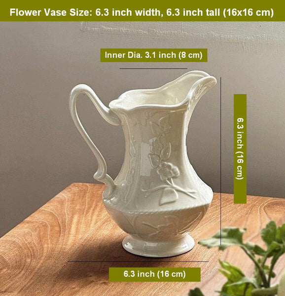 Small Flower Vases on Table, Rustic Porcelain Flower Vases, Ceramic Bud Vases, Handmade Water Holding Flower Vases-ArtWorkCrafts.com