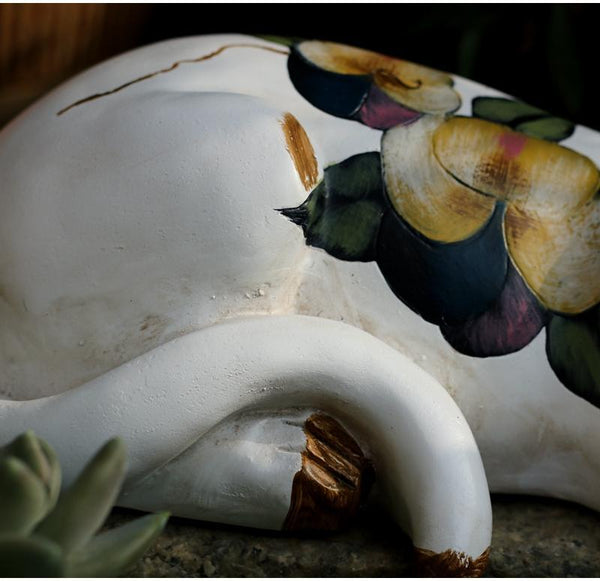 Lovely Cat Statue for Garden Ornament, Sleeping Cats Resin Statues, Garden Courtyard Decoration, Villa Outdoor Decor Gardening Ideas, House Warming Gift-ArtWorkCrafts.com