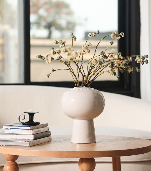 Contemporary Vases on Dining Table, Centerpiece Ceramic Bouquet Vases, Porcelain Vases for Modern Home Decor, Handmade Modern Flower Vase-ArtWorkCrafts.com