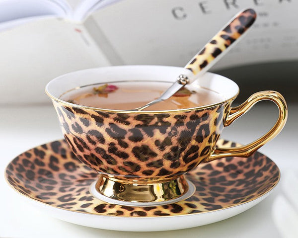 Modern Ceramic Cups, 7.8 oz Porcelain Tea Cup Saucer Set, Elegant Ceramic Coffee Cups, Unique Tea Cup and Saucer in Gift Box-ArtWorkCrafts.com