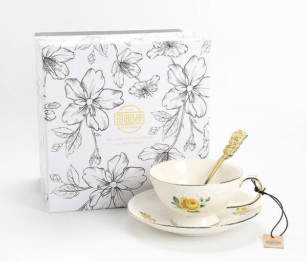 Tea Cup Set, Vintage Tea Cup Set, Modern Ceramic Cups, Ceramic Tea Cup with Saucer, European Tea Cup Set, Porcelain Tea Cups, Floral Tea Cup Set, Classic British Tea Cups, Elegant Tea Cup With Saucer-ArtWorkCrafts.com