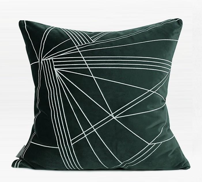 Modern Sofa Pillows, Dark Green Throw Pillows, Large Simple Modern Pillows, Decorative Pillows for Couch, Contemporary Throw Pillows-ArtWorkCrafts.com