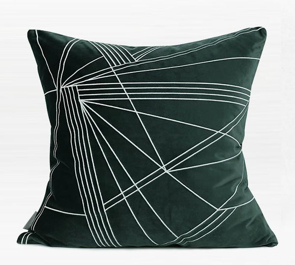 Modern Sofa Pillows, Dark Green Throw Pillows, Large Simple Modern Pillows, Decorative Pillows for Couch, Contemporary Throw Pillows-ArtWorkCrafts.com