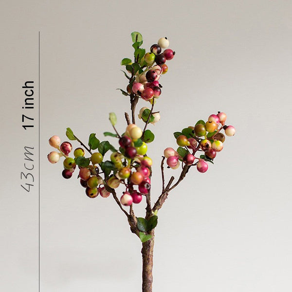Cranberry Fruit Branch, Flower Arrangement Ideas for Living Room, Unique Artificial Flowers for Home Decoration, Spring Artificial Floral for Bedroom-ArtWorkCrafts.com