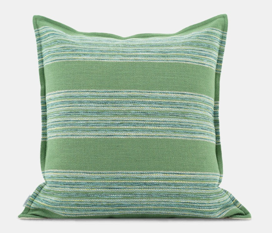 Green Modern Sofa Pillows for Couch, Contemporary Decorative Pillow Covers, Large Decorative Pillows for Living Room-ArtWorkCrafts.com