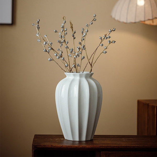 Large Flower Vases on Table, Centerpiece Ceramic Bud Vases, Porcelain Flower Vases, Handmade Water Holding Flower Vase-ArtWorkCrafts.com