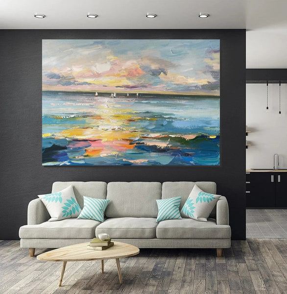 Abstract Canvas Painting, Extra Large Abstract Artwork, Modern Paintings for Dining Room, Hand Painted Canvas Art, Oversized Large Wall Art-ArtWorkCrafts.com