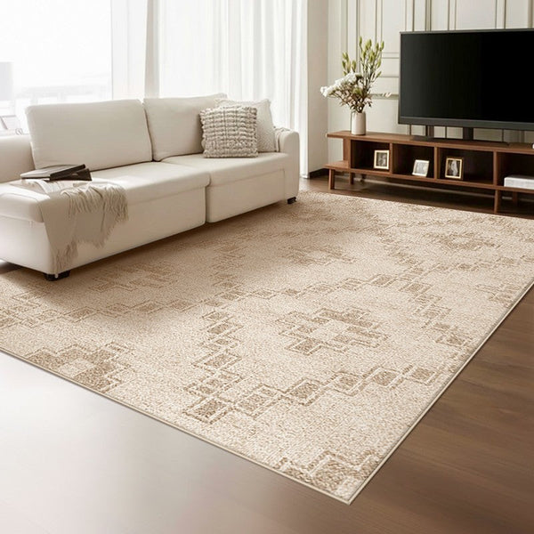 Contemporary Abstract Rugs under Dining Room Table, Modern Geometric Carpets for Bedroom, Modern Living Room Rug Placement Ideas-ArtWorkCrafts.com