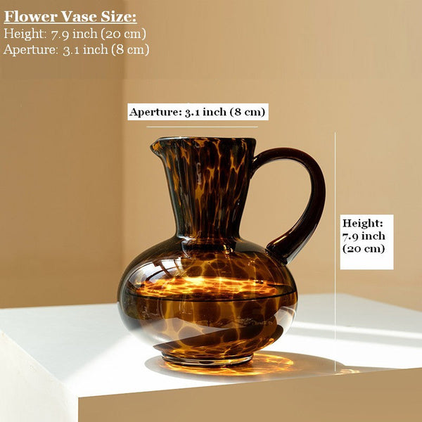 Mid Century Glass Vases, Centerpiece Contemporary Vases on Table, Handmade Modern Vases for Bedroom, Decorative Glass Vase, Modern Glass Vase for Flowers-ArtWorkCrafts.com